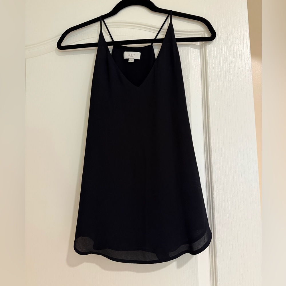 Loft black flowy tank